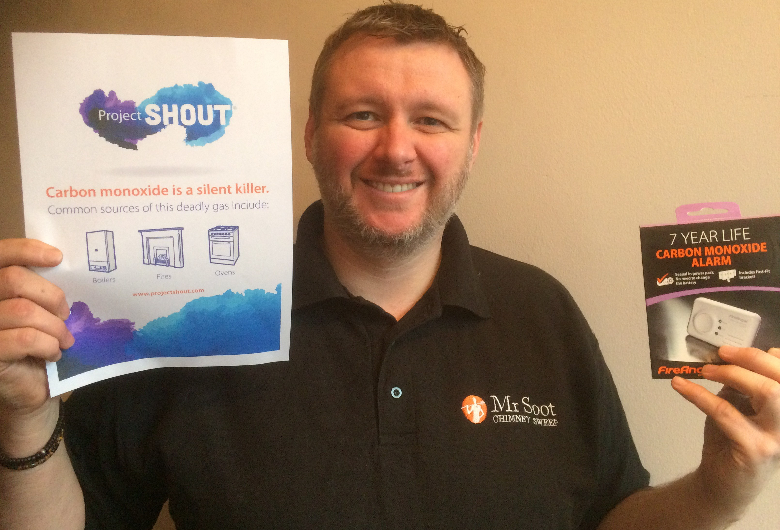 Carbon monoxide alarms save lives says Wigan and Stockport chimney sweep Mr Soot